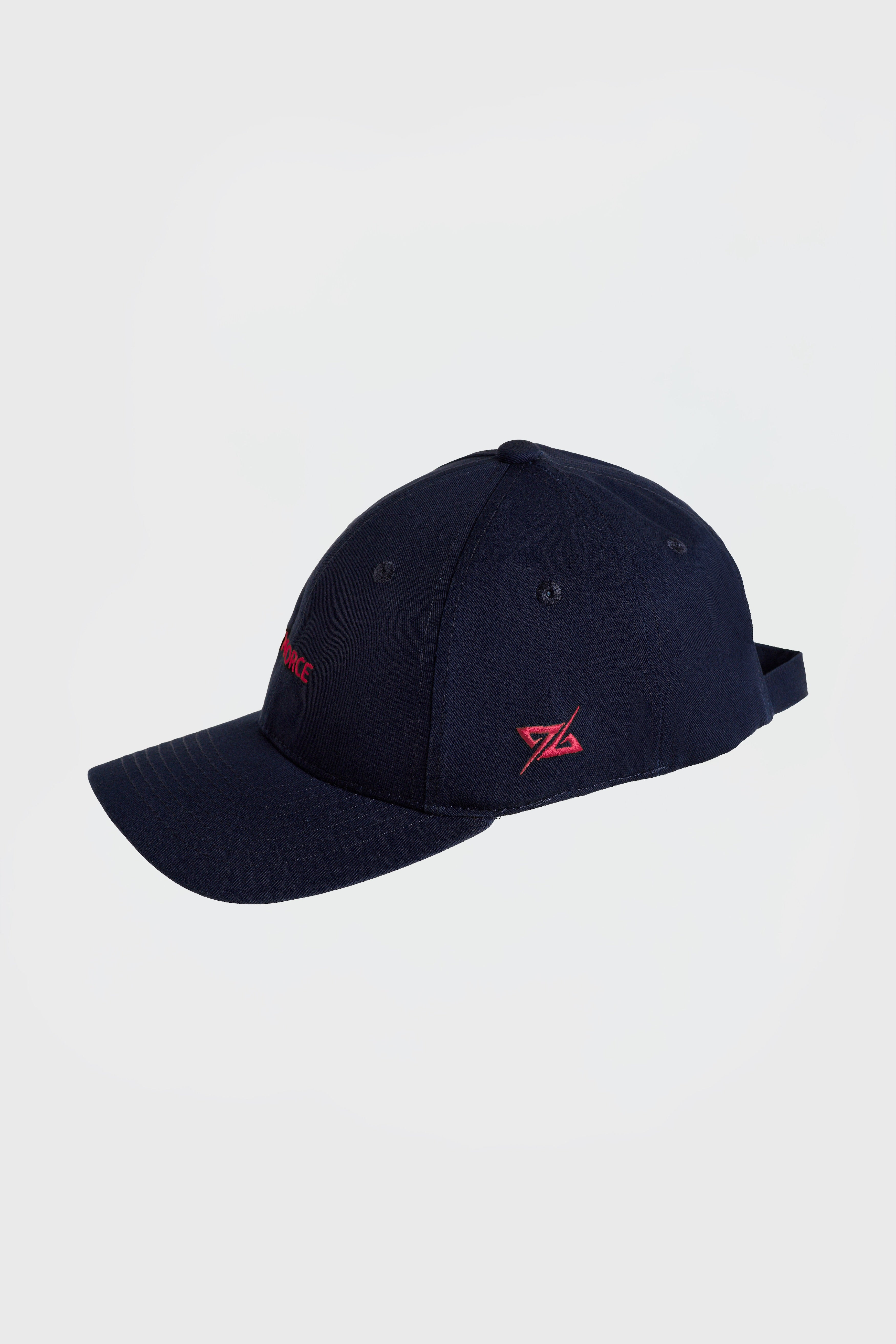 EMBROIDERED LOGO CAP - NAVY/RED